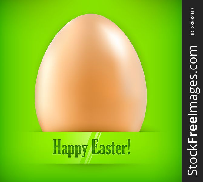 Yellow egg on green background & text, vector illustration. Yellow egg on green background & text, vector illustration