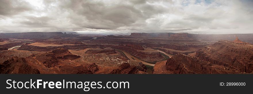 Panorama from Dead Horse Point in Utah with Colorado River. Panorama from Dead Horse Point in Utah with Colorado River