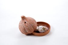 Garlic Roaster With Head Of Garlic Stock Image Garlic Roaster With Head Of Garlic Stock Image