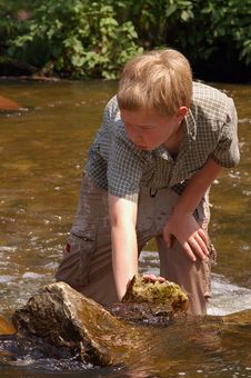 Playing In A Creek On A Hot Summer Day Stock Photos Playing In A Creek On A Hot Summer Day Stock Photos