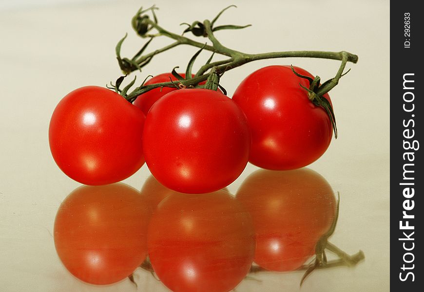 Tomatoes On The Vine In Color