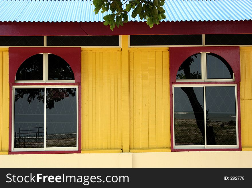 Colorful house near beach, batu Manikar Labuan Borneo Malaysia. Colorful house near beach, batu Manikar Labuan Borneo Malaysia