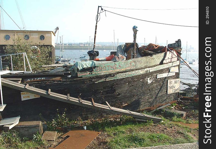 Old reckage at a marina. Old reckage at a marina