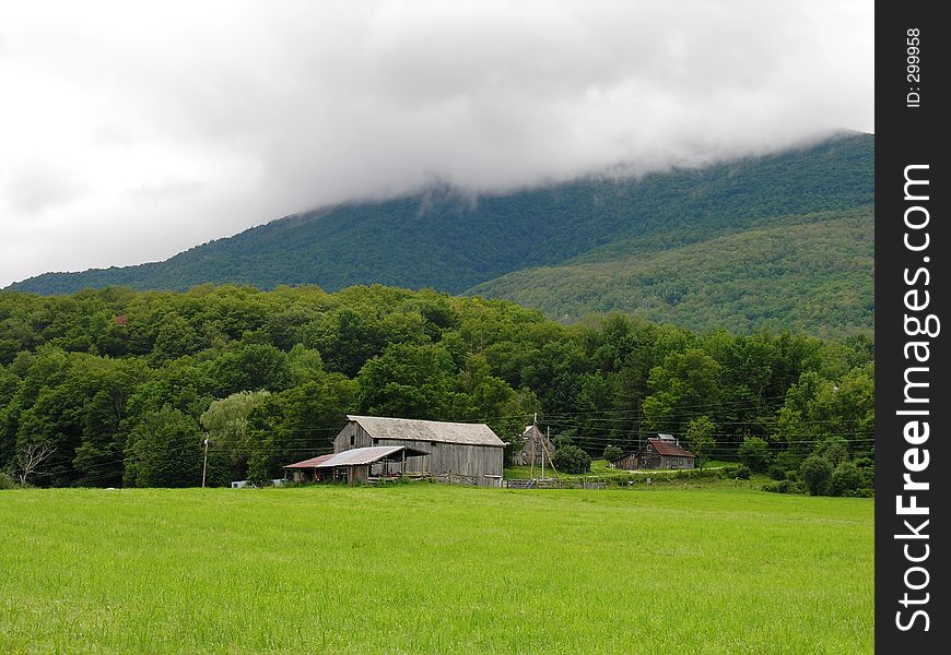 Barn and Farm in Northern New England in the mountains.