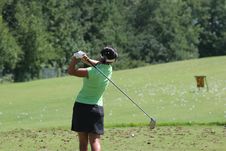 Lady Golf Swing Royalty Free Stock Images