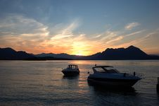 Yachts Lake Dawn Royalty Free Stock Photos Yachts Lake Dawn Royalty Free Stock Photos