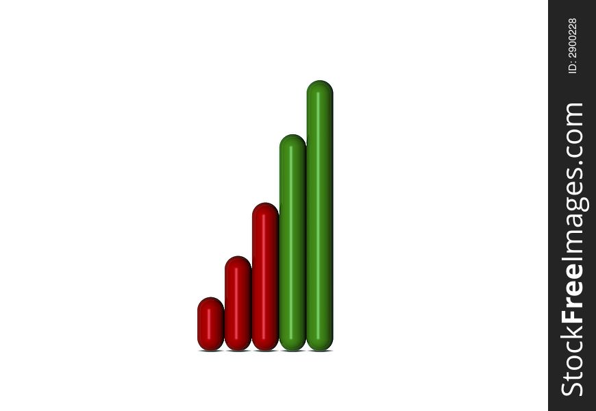 3D bar graphic for use in business charts