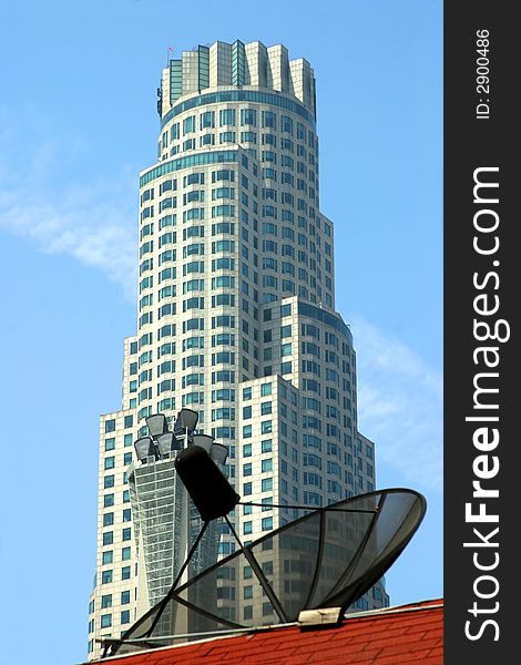 High speed broadband communication in Los Angeles downtown. High speed broadband communication in Los Angeles downtown