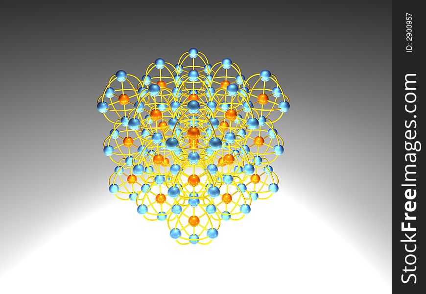 3d abstract representation of a computer network. 3d abstract representation of a computer network