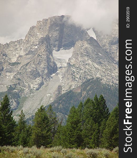 Mount Moran of the Teton Range. Mount Moran of the Teton Range.