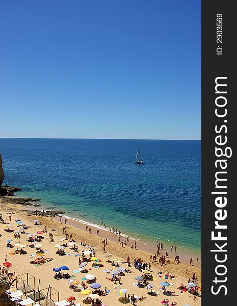 Beach in Algarve region, Portimao, Portugal. Beach in Algarve region, Portimao, Portugal
