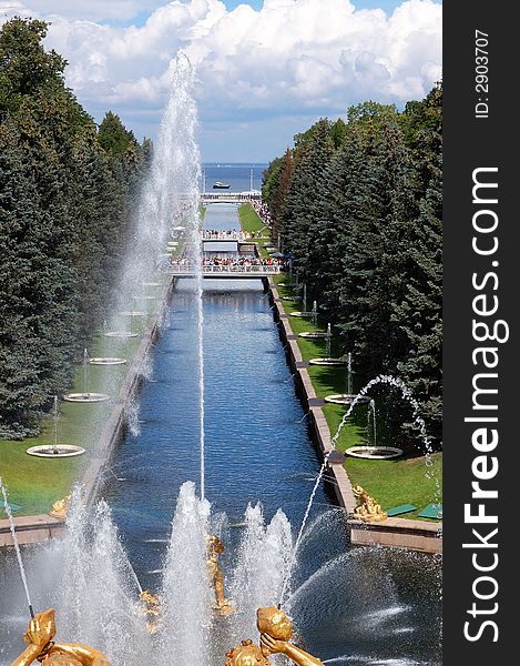 Fountains in the old park.