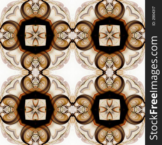 Abstract fractal image resembling brown medallion wallpaper
