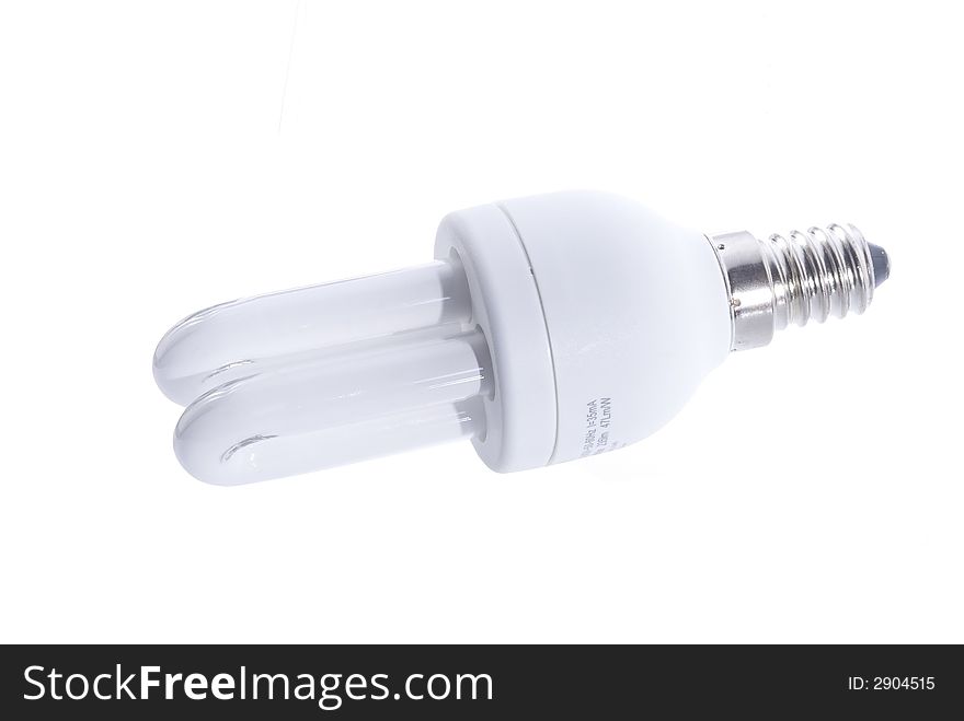 Energy saving light bulb, isolated on white background