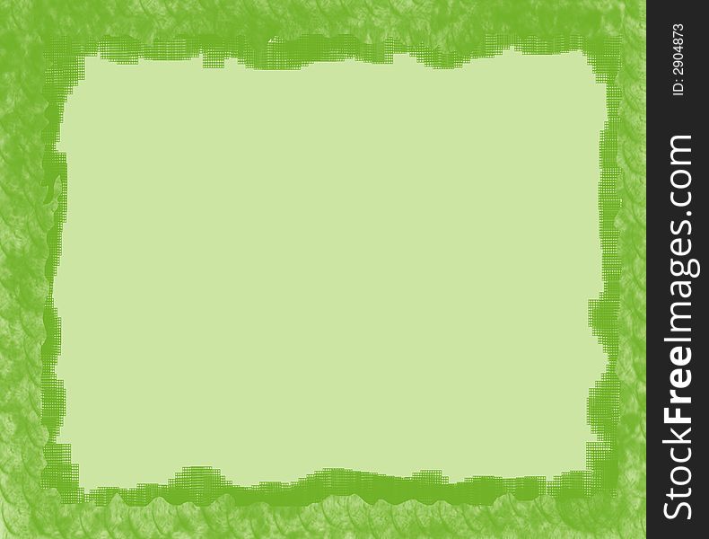 A green frame in a  pale green background left blank to fix photos.