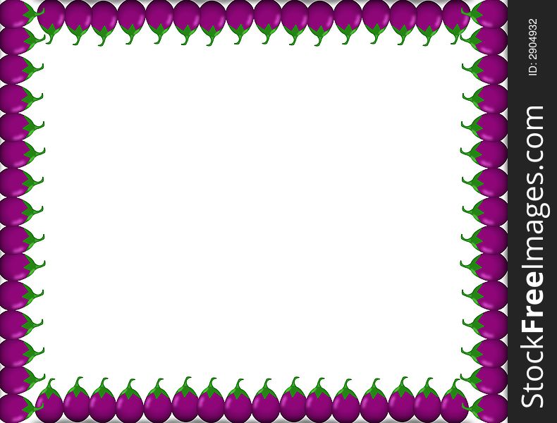 An illustration of eggplant use as a border. An illustration of eggplant use as a border