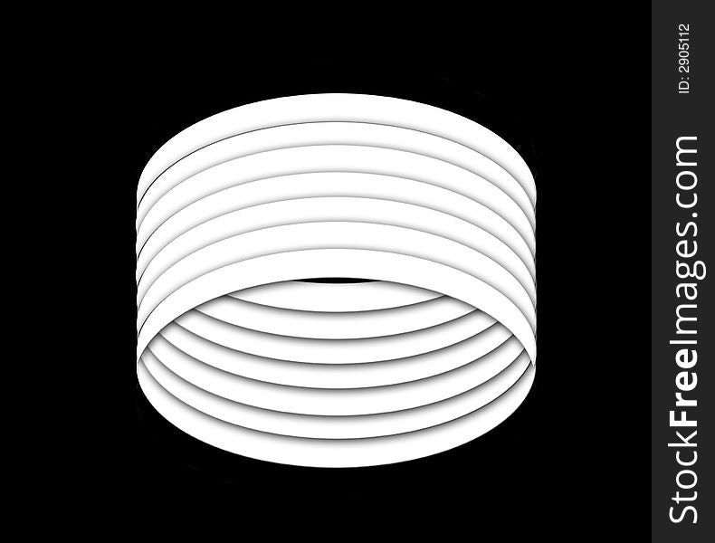 A multicircle pipe in a black background with white colour. A multicircle pipe in a black background with white colour