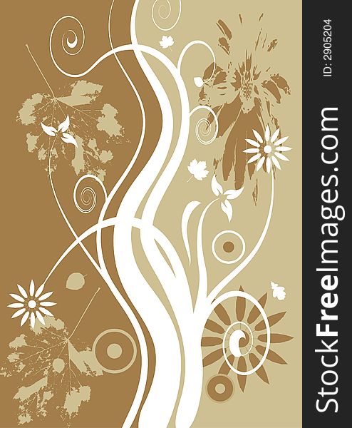 Beautiful autumn abstract vector floral design