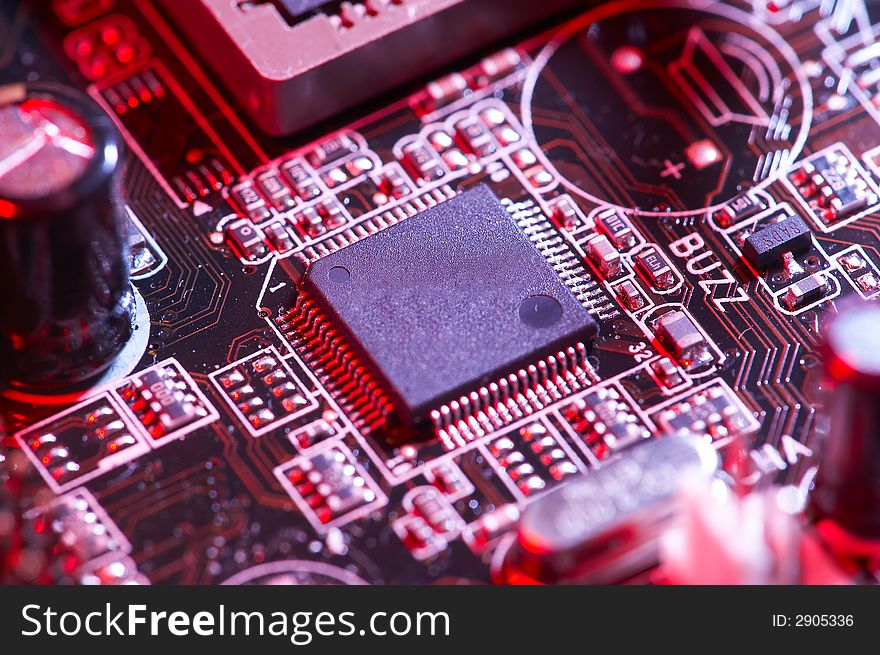 Computer circuit board with central processing unit. Computer circuit board with central processing unit