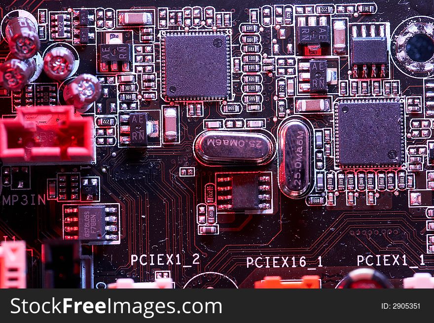 Computer circuit board with central processing unit. Computer circuit board with central processing unit