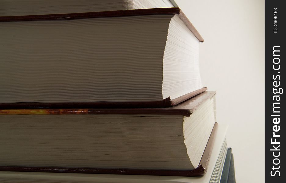 Stack of books on white Background