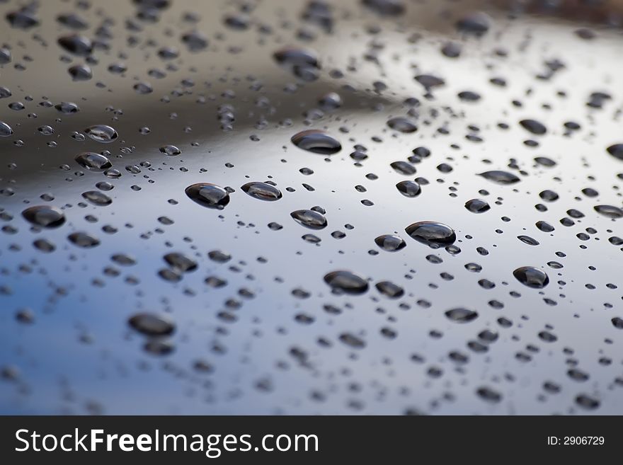 Water drops on car