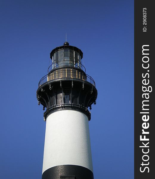 Top of Bodie Island Light house located at Outer Banks North Carolina.