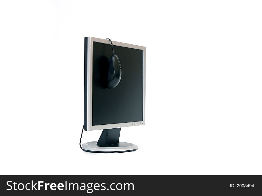 Computers monitor isolated on white background
