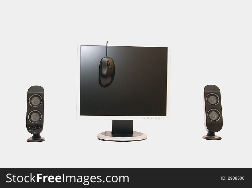 Computers monitor isolated on white background