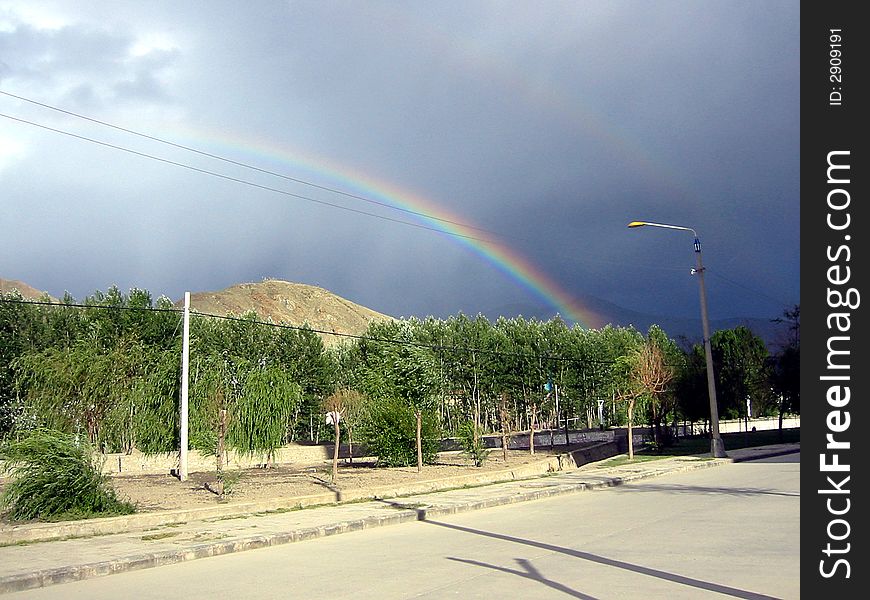 Rainbow in Tibet, rural China