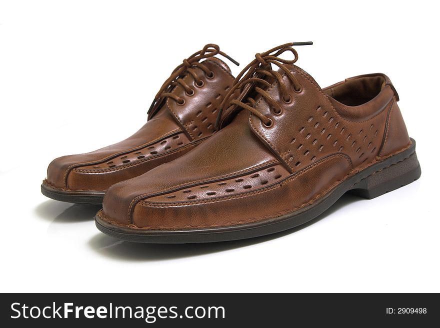 Pair Of Brown Shoes Isolated O