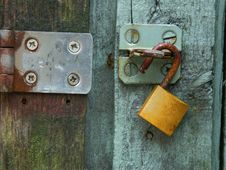 Green Door Brass Lock Steel Hasp Stock Images Green Door Brass Lock Steel Hasp Stock Images
