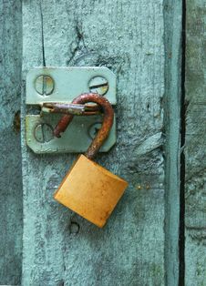 Green Door Brass Lock Stock Photo Green Door Brass Lock Stock Photo