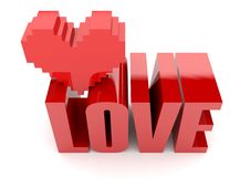 3D Text Love And Heart. Stock Images 3D Text Love And Heart. Stock Images