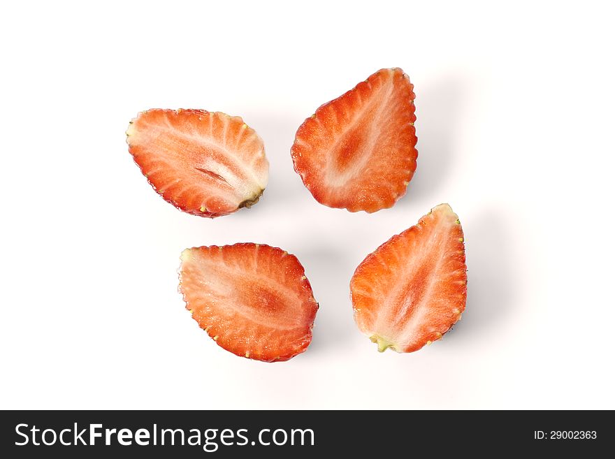 Fresh strawberry on a white