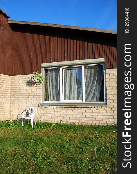 Detail of the simple rural house facade, Lithuania. Detail of the simple rural house facade, Lithuania