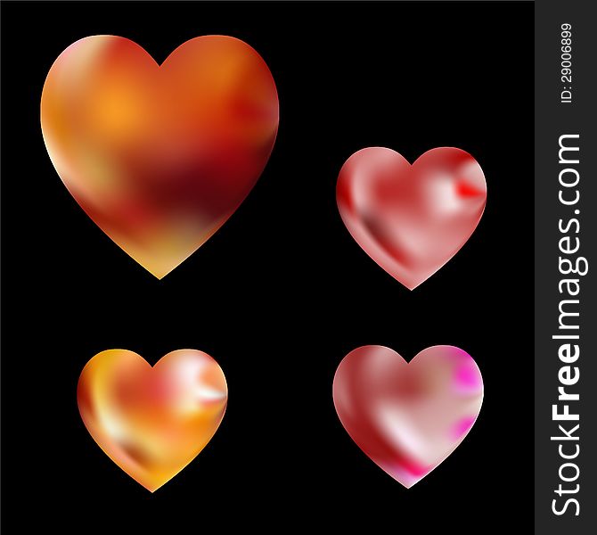 Heart with floral flames against black background. Heart with floral flames against black background