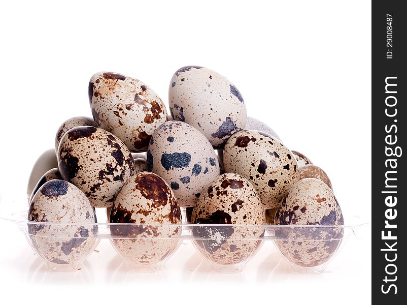 Quail eggs are composed of a bunch of the molds on the white. Quail eggs are composed of a bunch of the molds on the white