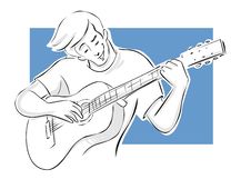 Guy Playing The Guitar Stock Images