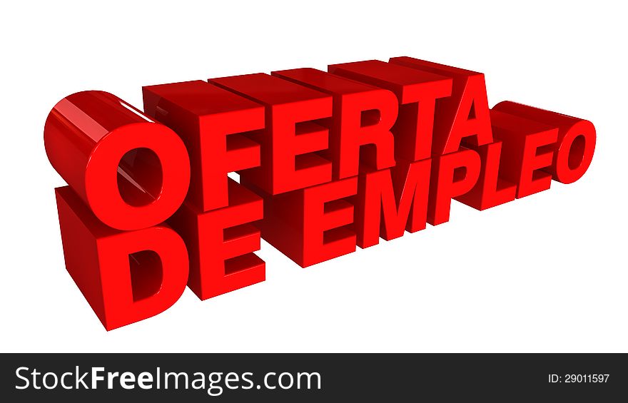 3d Text job offer (in Spanish)