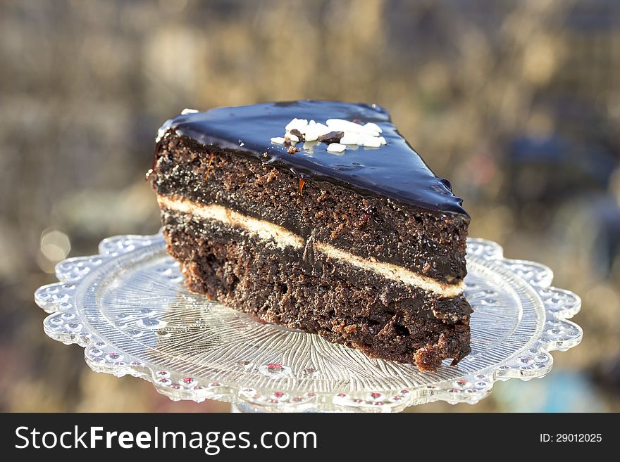 Delicious slice of cake for dessert