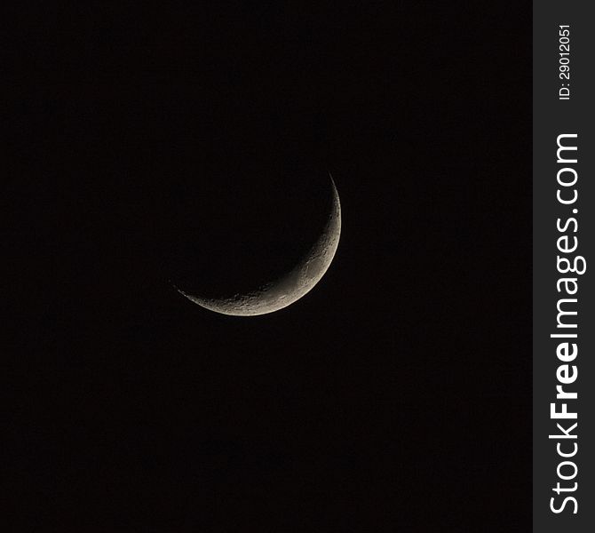 The mystery half moon at the night sky. The mystery half moon at the night sky