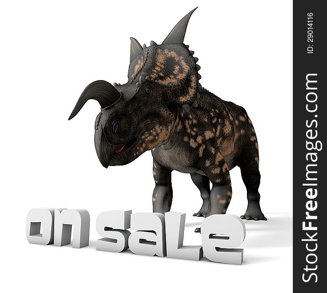3d dinosaur on sale and white background