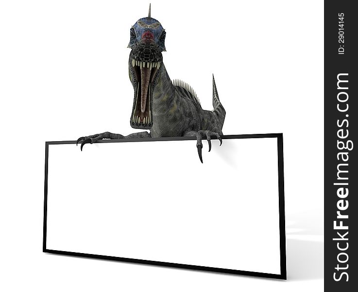 3d dinosaur on sale and white background