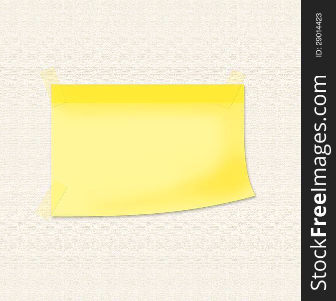 Yellow sticky note taped on surface. You can add text to it as needed. Yellow sticky note taped on surface. You can add text to it as needed.
