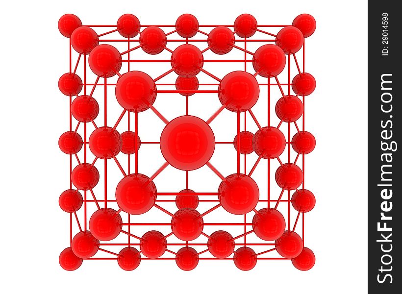 3d atoms connect and white background