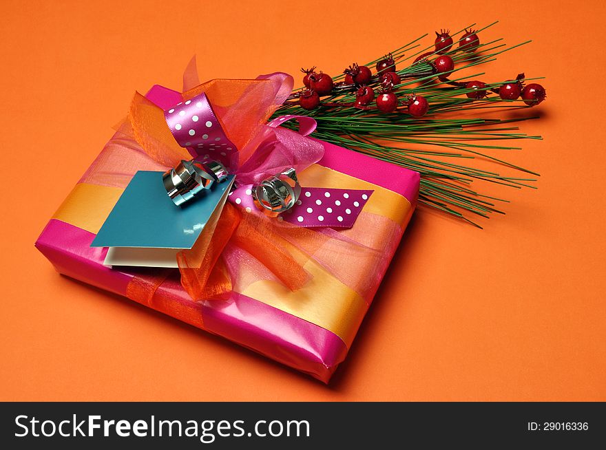 Pink And Orange Festive Present Gifts