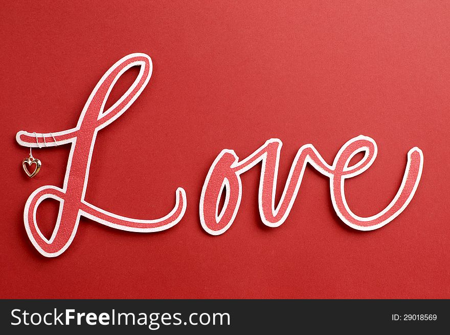 The Word, LOVE, In Letters On A Red Background