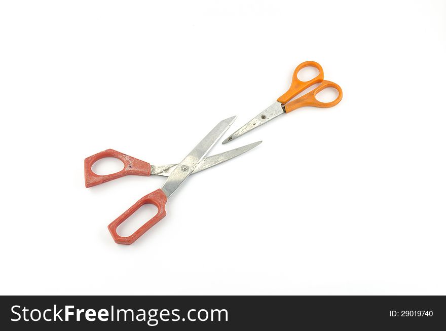 Used Scissors isolated with white background