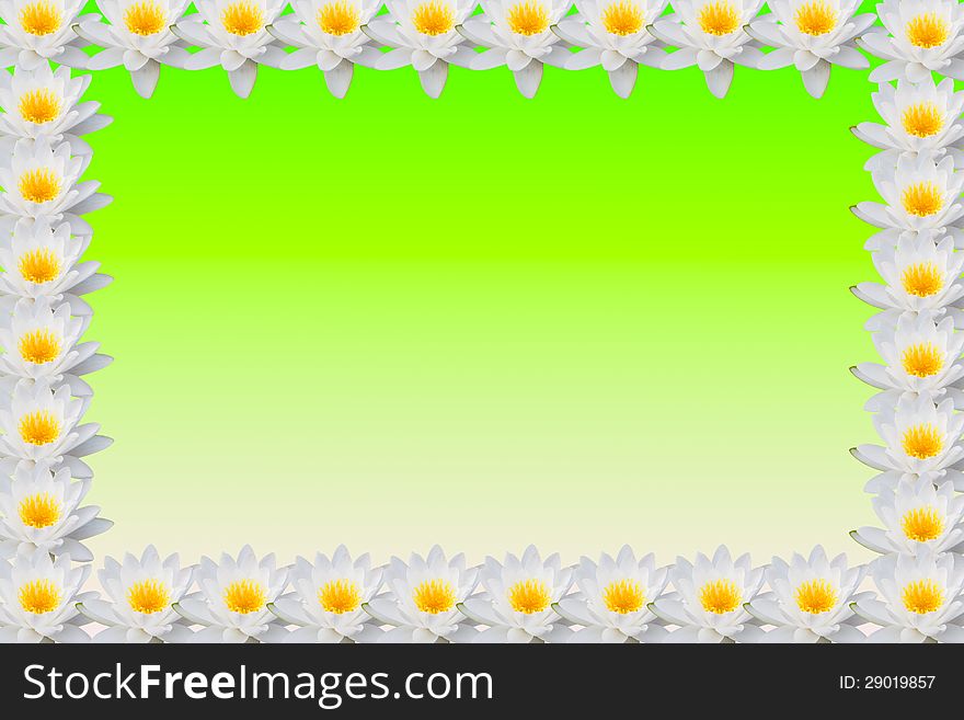 Lotus frame with green background